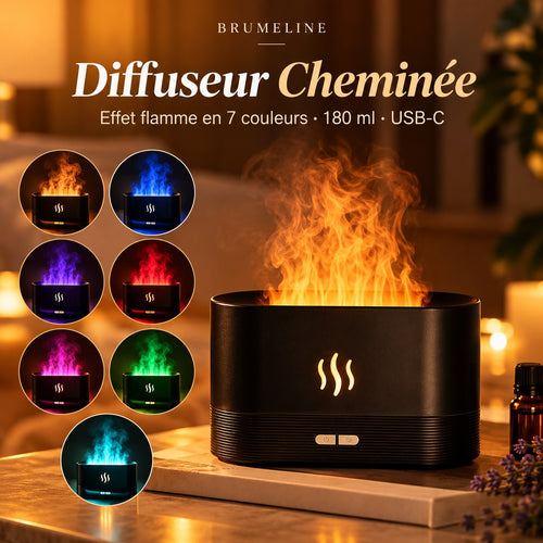 Les 7 couleurs de flamme du diffuseur Cheminée