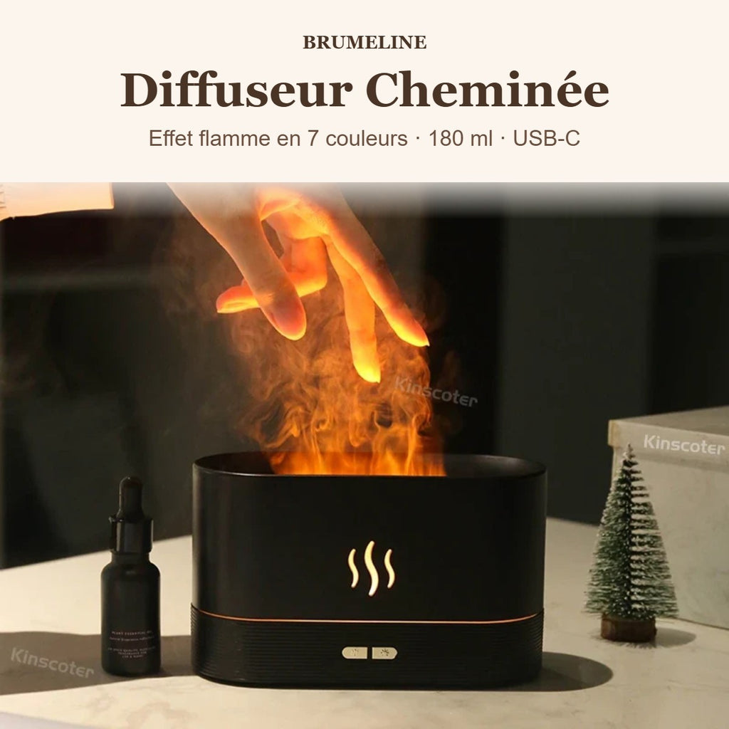Diffuseur Cheminée effet flamme 7 couleurs